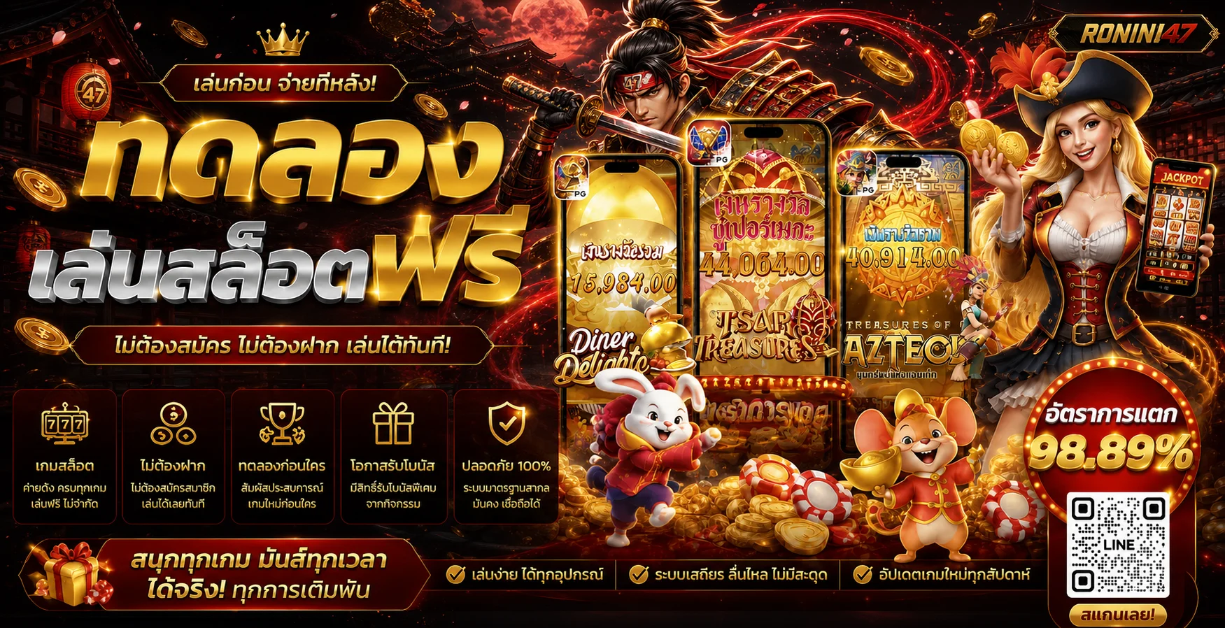 สไลด์ทดลองเล่นสล็อตฟรี RONIN47